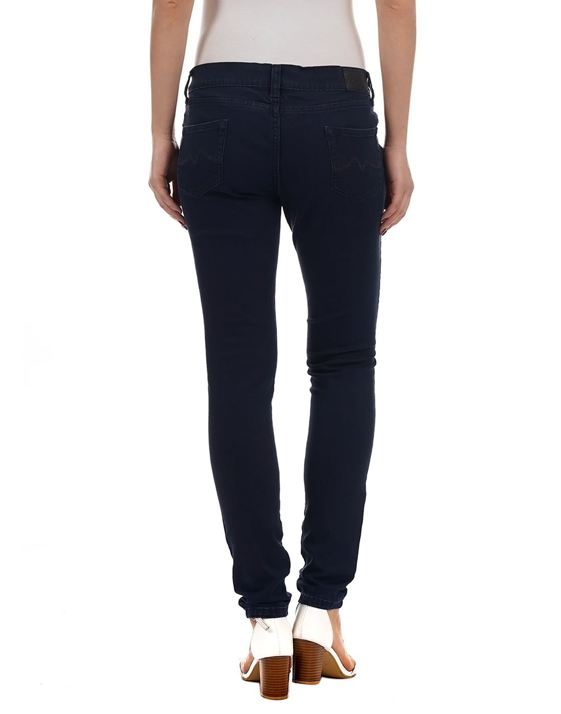 Pepe Jeans London Women Casual Wear Blue Solid Jeans